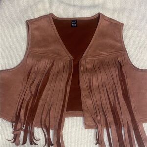 Brown Fringe Vest